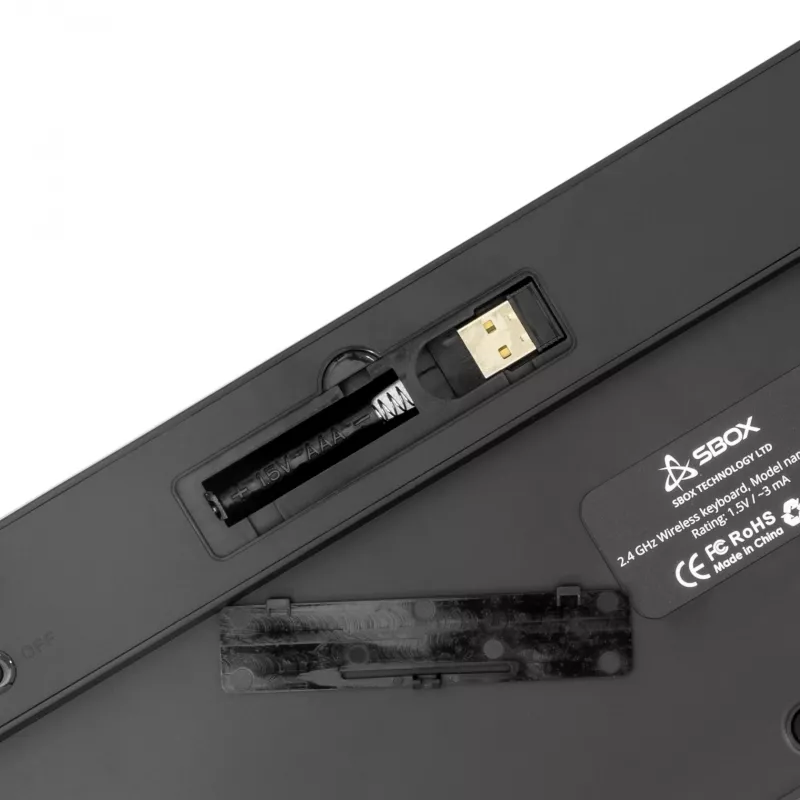 Draadloos toetsenbord SBOX WK-26 US met multimediatoetsen en US-layout