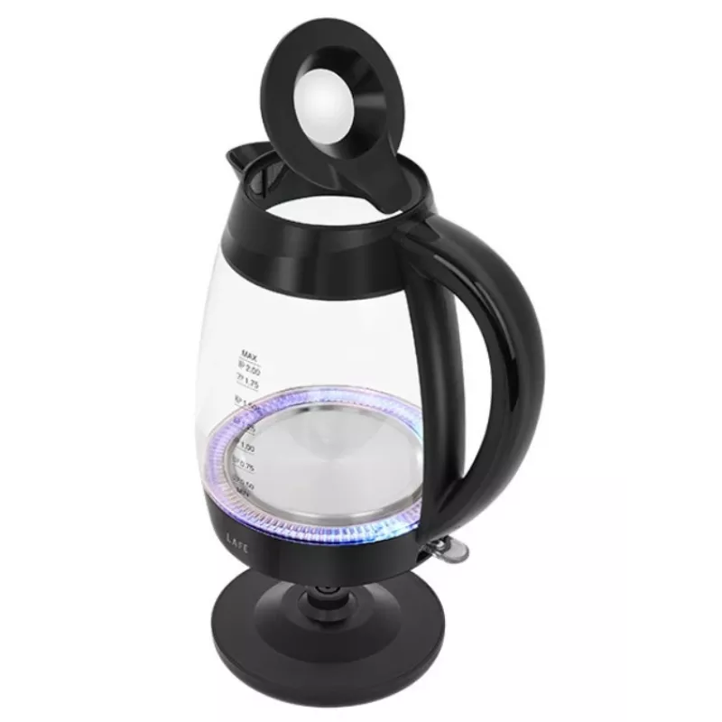 Lafe Essential XL CEG016 glazen elektrische waterkoker, 2 l, 2200 W, zwart