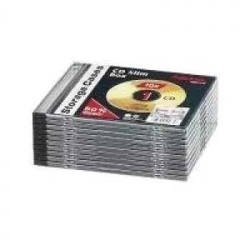 Hama CD slim jewel case, 10-pack, 1 disc, transparant