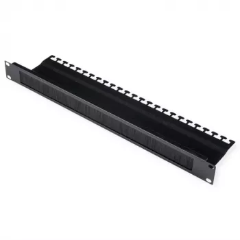 19 inch kabeldoorvoer met borstelstrip, 1 HE, zwart, ROLINE – kabelmanagement