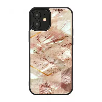 iKins hoesje voor Apple iPhone 12 mini — roze marmerpatroon, slim fit