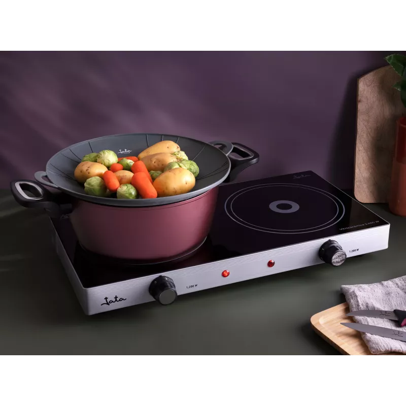 Elektrische grill Jata HACC4533 met antiaanbaklaag en instelbare temperatuur