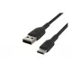 Kabel gevlochten USB-C USB-A 2 m zwart