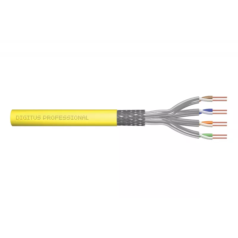 Netwerkkabel Digitus CAT 7A S/FTP installatiekabel 500 m geel