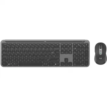 Logitech Signature slank Combo MK950 - toetsenbord-muisset - 100% - volledige grootte - draadloos - Bluetooth 5,1 LE - AZERTY - Frans - grafiet (920-012485)