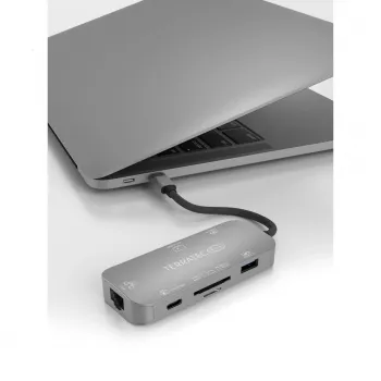 USB-hub Terratec Connect C8 USB 2.0 Type-C grijs