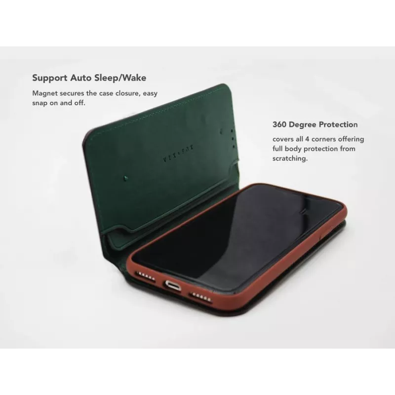 Smart folio case VixFox voor Huawei P20 — bosgroene beschermende folio-hoes