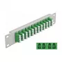 Glasvezel patchpaneel DeLOCK 10 inch 12 poorten LC quad groen 1U grijs