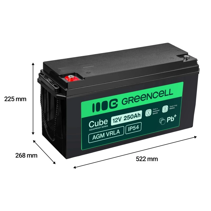 Accu AGM VRLA 12V 250Ah IP54