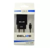 Reisoplader Beline Beli0011 — 2×USB-aansluitingen, microUSB-kabel, 2A uitgang, zwart