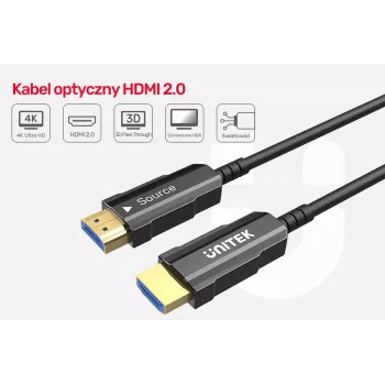 HDMI-kabel UNITEK C11072BK-10M 10m 18 Gbit/s zwart