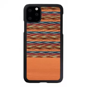 Smartphonehoesje man and wood voor iPhone 11 Pro Max — bruin ruitpatroon, zwarte rand