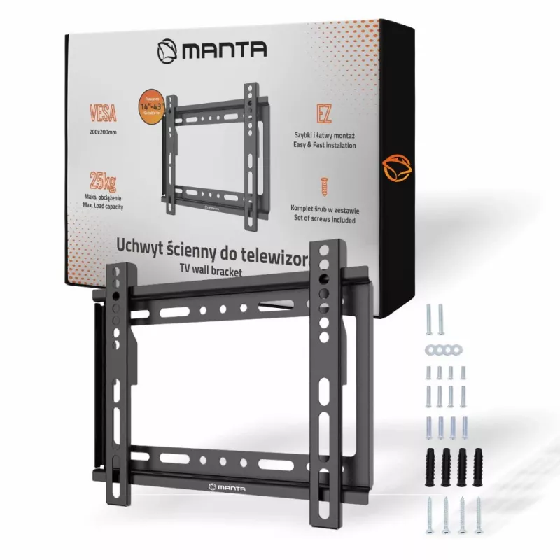 TV-muurbeugel MANTA P10 voor 14–43 inch schermen, VESA-compatibel