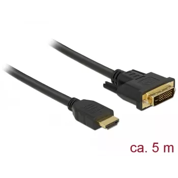 Videokabel-adapter DeLOCK 85656 5 m HDMI Type-A DVI zwart