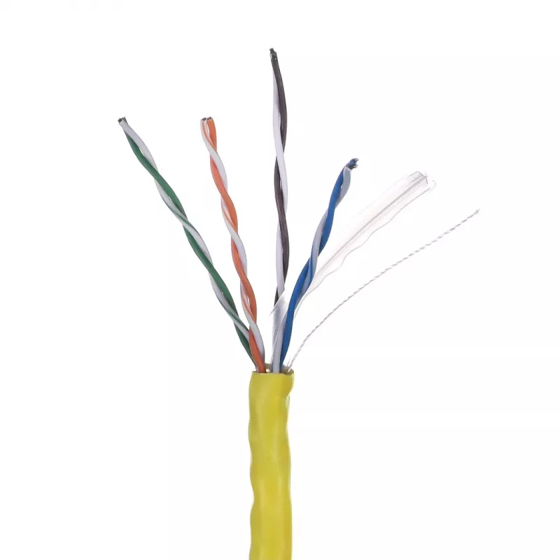 Netwerkkabel LANBERG LCU6-10CC-0305-Y U/UTP Cat6 305 m geel, 23 AWG, 250 MHz
