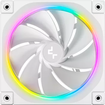 DeepCool FL12R 120 mm pc-ventilator, wit, 2150 RPM, actieve PFC, ARGB achtergrondverlichting