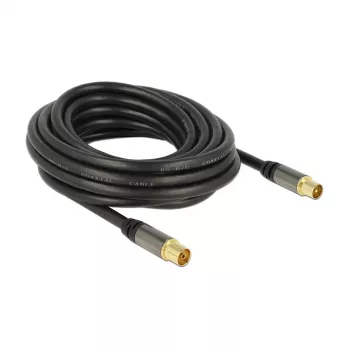 Coaxkabel RG-6/U DeLOCK 88925 5 m IEC zwart