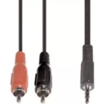 Audiokabel e+p B 113/2 2,5 m 2 x cinch naar 3,5 mm zwart