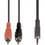 Audiokabel e+p B 113/2 2,5 m 2 x cinch naar 3,5 mm zwart