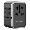Vention 65W GaN reisadapter en oplader, 2x USB-A 2x USB-C, zwart