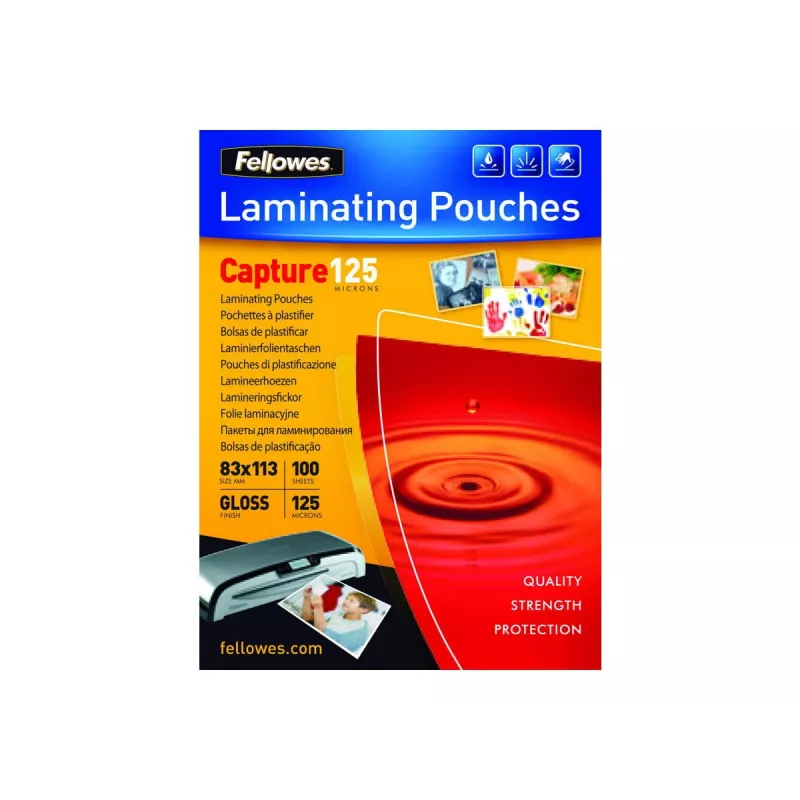 Fellowes Capture lamineerhoezen 125 micron, glanzend, 83 x 113 mm, 100 stuks