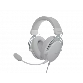 Bedrade hoofdtelefoon Genesis Toron 531 wit met microfoon, lichtgewicht on-ear-ontwerp