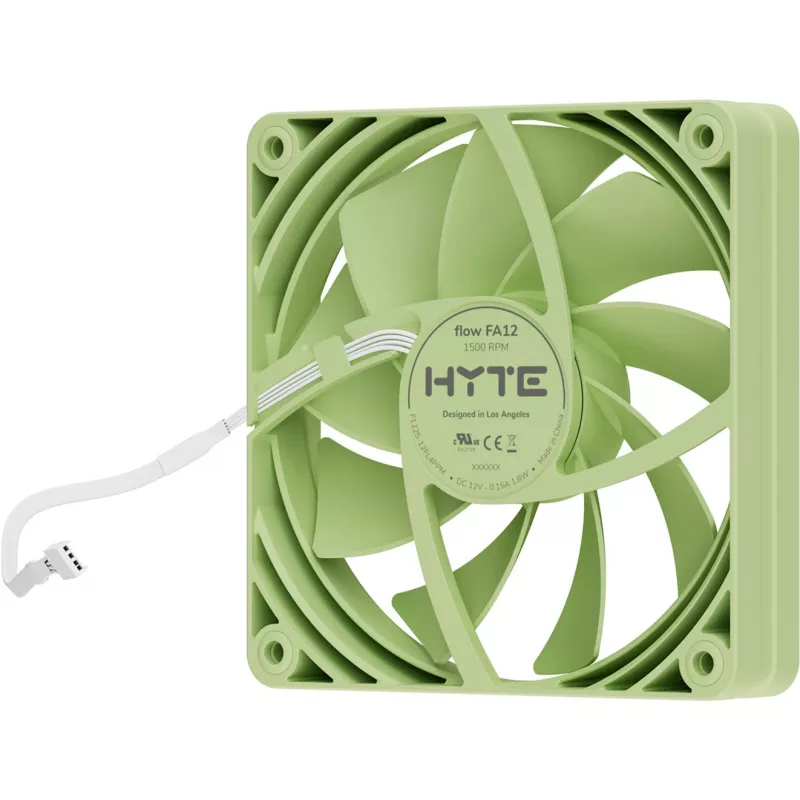 Computerventilator HYTE FA12-MM-4 120 mm, 1500 tpm, 72 m³/h, 1,6 mmH₂O, fluïdumdynamisch lager, groen, 4-pack
