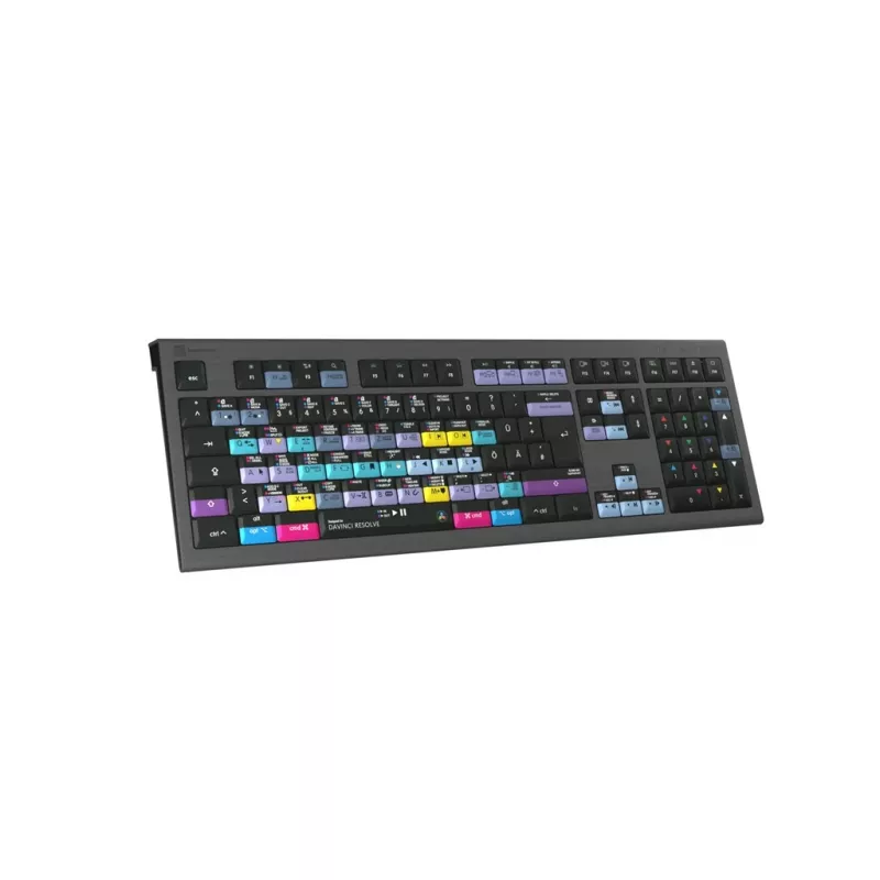 Logickeyboard ASTRA 2 DaVinci Resolve-toetsenbord voor Mac, volledig formaat, bedraad USB, schaarmechanisme, QWERTZ Duits, zwart