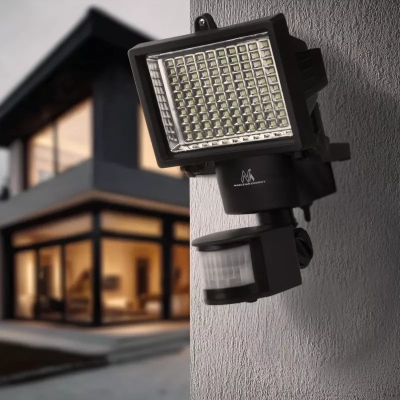 Maclean MCE442 solar-LED-schijnwerper met bewegingssensor floodlight wandmontage lamp schemer IP44 6W 6000K