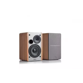 Edifier R1280T actief boekenplankspeakersysteem met afstandsbediening en dubbele RCA-ingangen - bruin hout