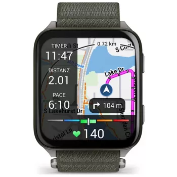 Garmin Venu X1 5,08 cm (2 inch) AMOLED digitaal 448 x 486 pixel touchscreen grijs Wi-Fi GPS (satelliet)