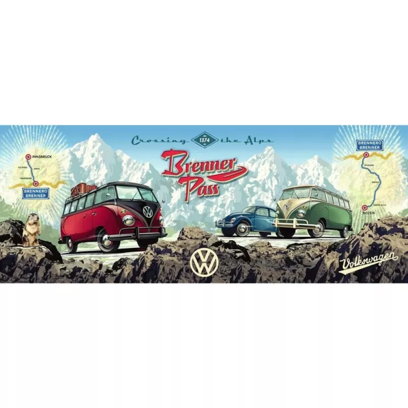 Puzzel Panorama - Mit dem Bulli über den Brenner 1000 stukjes