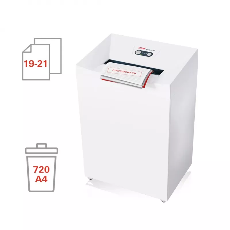 HSM Pure 530 Papiervernietiger, 80 l, 3,9 mm