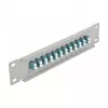 Glasvezel patchpaneel DeLOCK 10 inch 12 poorten LC duplex aqua 1U grijs