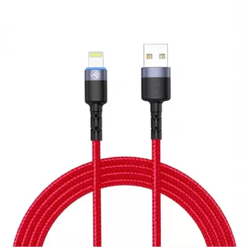 USB-naar-Lightning datakabel Tellur, 3A, 1,2 m, LED-indicator, rood