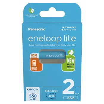 Oplaadbare batterijen PANASONIC ENELOOP LITE AAA 550 mAh 2 st. (BK-4LCCE/2CP)