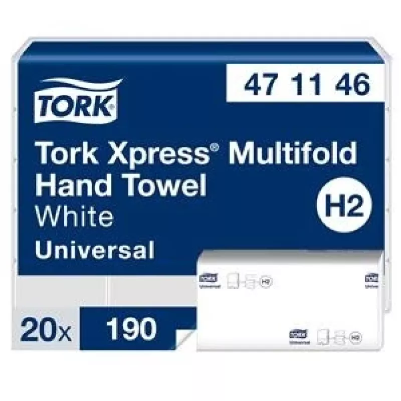 Vouwhanddoekpapier Tork Xpress Multifold Universal H2, 2-laags, 23,4 x 21,3 cm (20 stuks)
