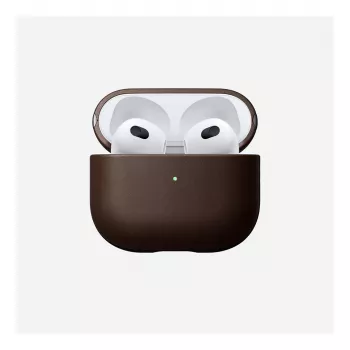 Leren AirPods-hoesje Nomad V3 Rustic Brown — beschermende leren hoes voor het AirPods-oplaadcase