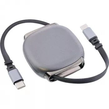 USB-C-kabel InLine 35850, 100W Power Delivery, 0,80 m, zwart/grijs