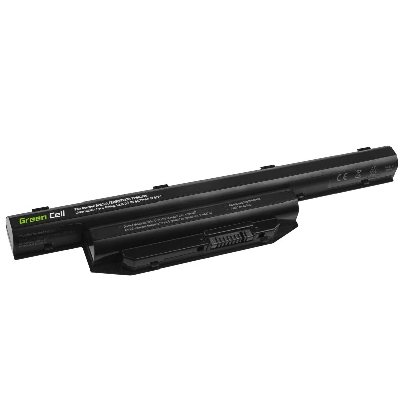 Battery Green Cell FS31 voor Fujitsu LifeBook — LiPo 4400 mAh, 11,1 V, zwart, 1 stuk
