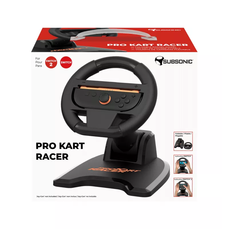 Racing wheel SUBSONIC SA5727-1 voor Nintendo Switch — instelbare gevoeligheid, kart-racer design