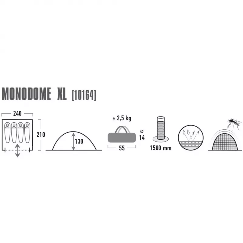 High Peak Monodome XL blauwe koepel-/iglotent 10164