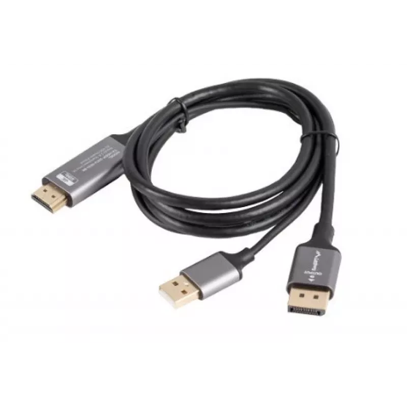 HDMI(M)->DISPLAYPORT(M)-KABEL 1M 4K ZWART LANBERG