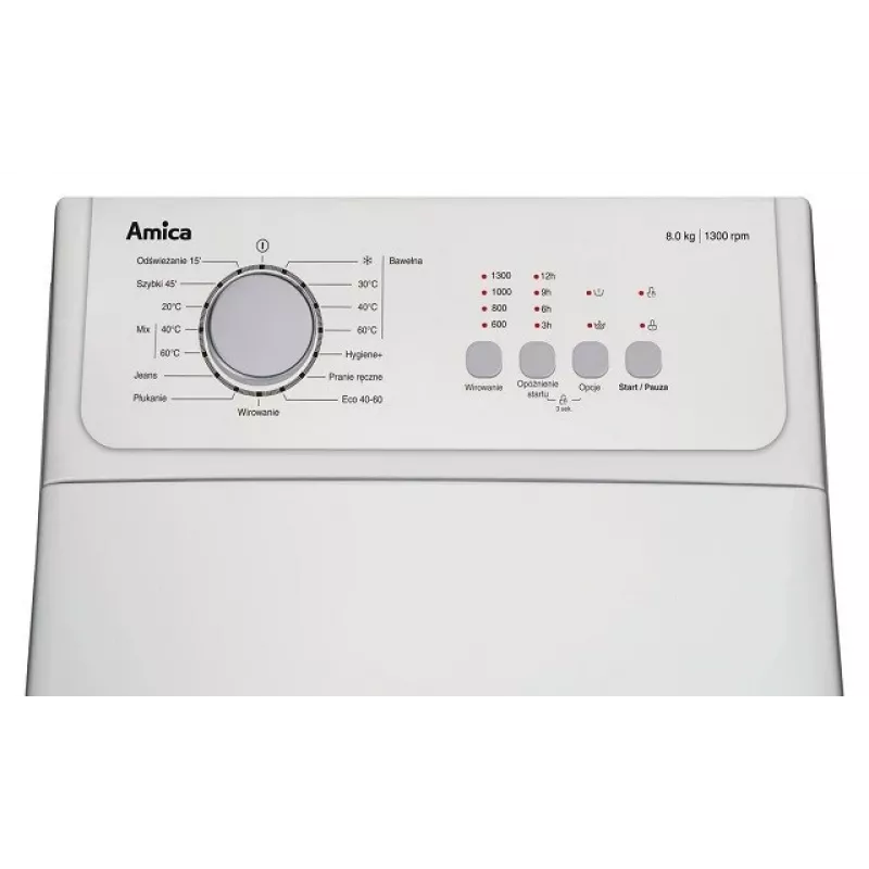 Toplader wasmachine Amica AGA3T813ANi, 8 kg, 1300 t/min, wit
