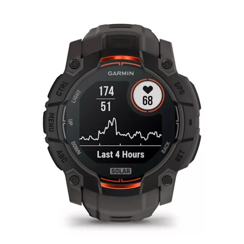 Garmin Instinct 3 Solar GPS-smartwatch 1,3 inch MIP 176x176 touchscreen zwart