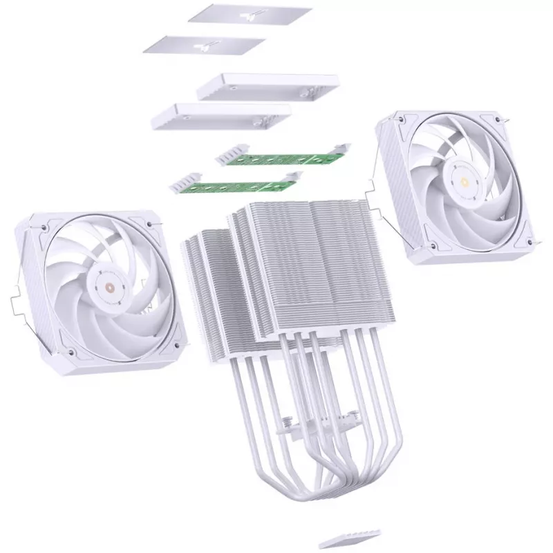 Jonsbo HX6280 CPU-koeler, PWM, RGB - 130 mm, wit