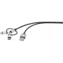 Renkforce USB-kabel USB 2.0 USB-A-stekker, USB-C™-stekker, USB-micro-B-stekker, Apple Lightning-stekker 1,00 m donkergrijs gesleeved (RF-3335108)