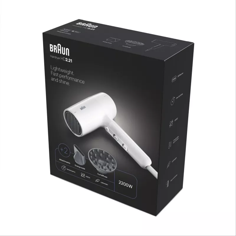 Haardroger Braun BRHD226E 2200W Ionic Technology Licht