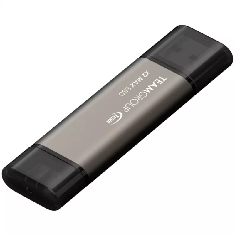 TeamGroup X2 MAX 1 TB dual USB-A/USB-C-stick, USB 3.2 Gen 2, titanium/zwart