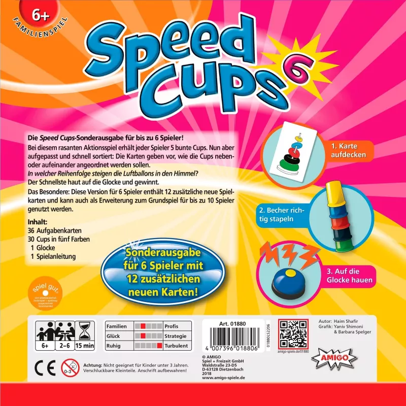 Amigo Speed Cups 6 15 minuten bordspel familie